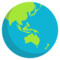 Globe Showing Asia-Australia emoji on Emojione